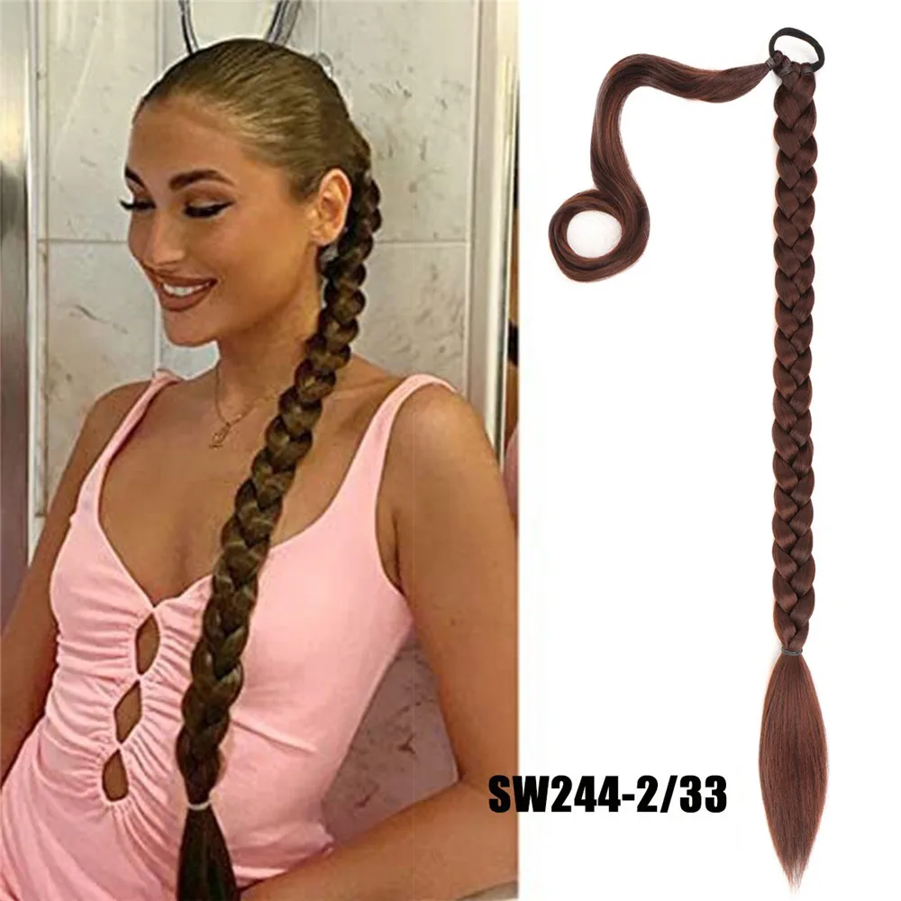 Fashion 80CM Woman Wig Punkstyle Hip-pop Ponytail Twisted Braided Long Wig Girl Dirty Braid Wig Hair Accessories for women