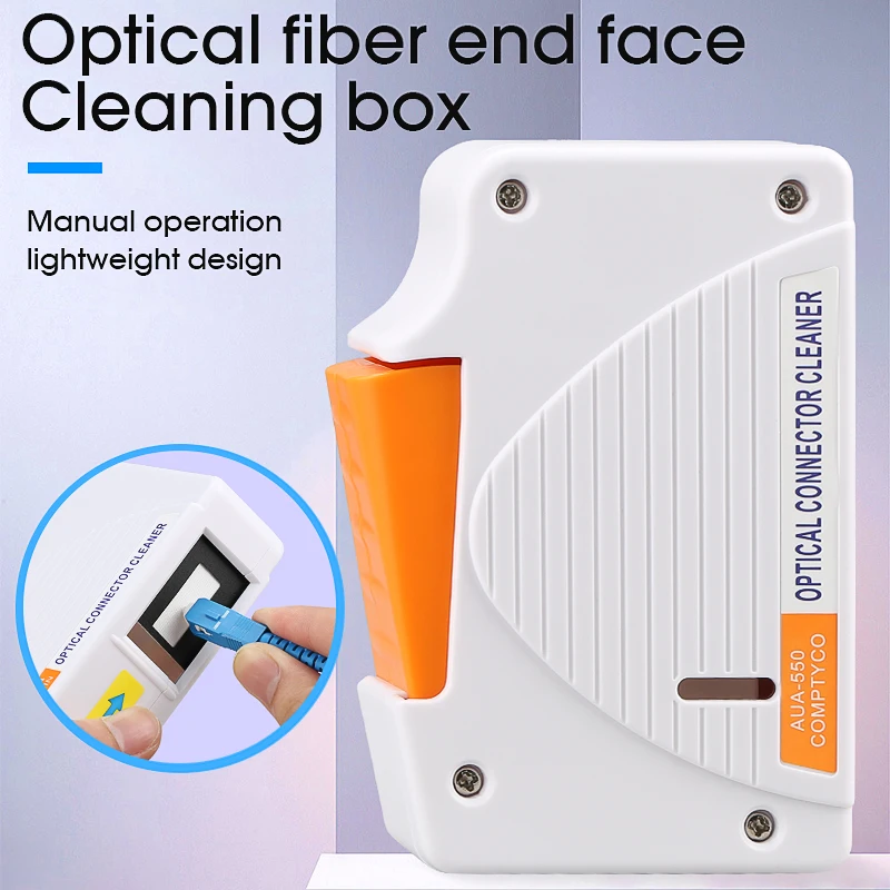 Fiber Optic Cleaning Box AUA-550 Cassette Fiber Optic Patch Cord End Face Cleaner Wiper Fiber Optic Cleaning Tool
