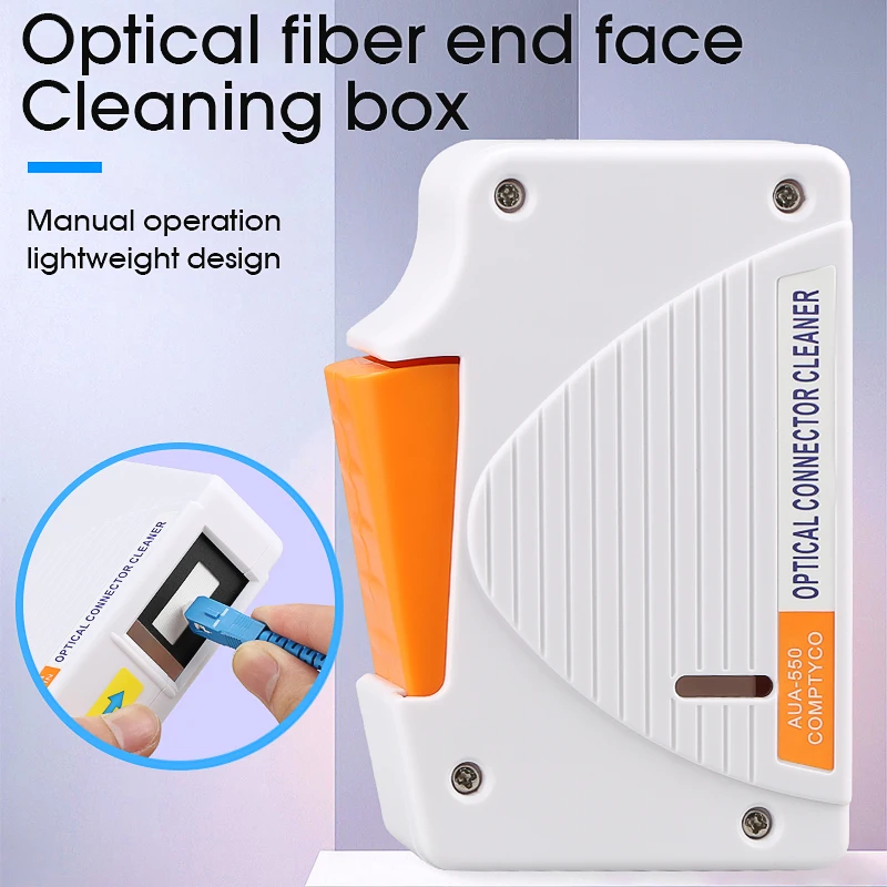 

Fiber Optic Cleaning Box AUA-550 Cassette Fiber Optic Patch Cord End Face Cleaner Wiper Fiber Optic Cleaning Tool