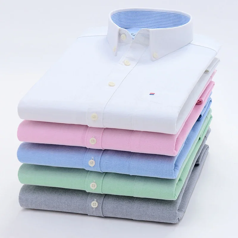 Janeo Formal Shirts For Men Camisa Hombre Ingram Classic No Plancha Lisa 100% Algodón Cuello Abotonado Manga Larga Janeo British Shirts Uk