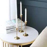 3Pcs/Set European style Metal Candle Holders Simple Golden Wedding Decoration Bar Party Living Room Decor Candlestick Home Decor 4