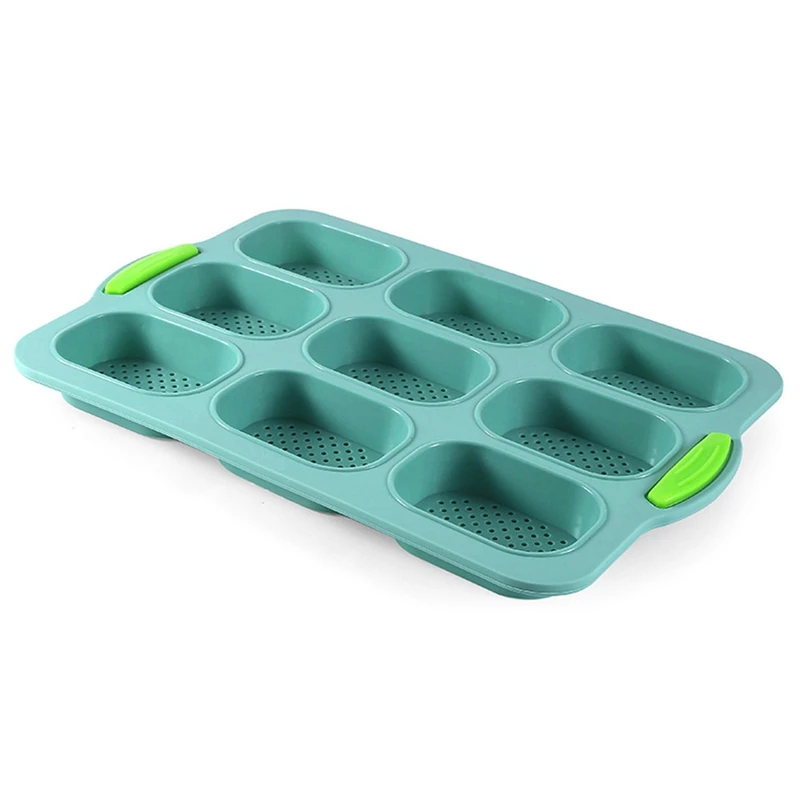 

Silicone 9 Grid Oval Mold French DIY Bun Baking Tray Mold Non-Stick Baking Tools Baking Accessories