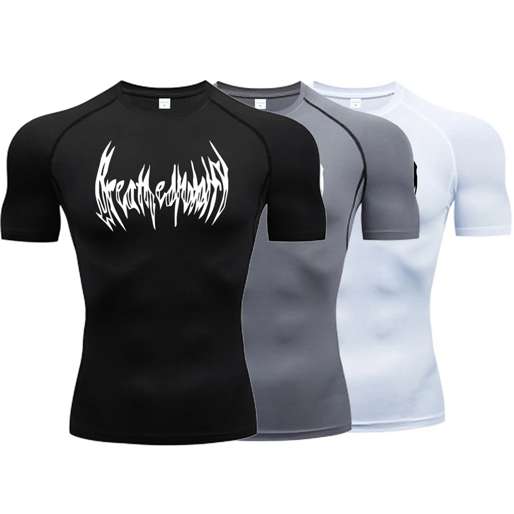 

2024 Men's Compression Long Sleeve Black Gym Workout T-Shirt, Quick Drying Breathable T-Shirt, Fitness Training Track Top, S-3XL