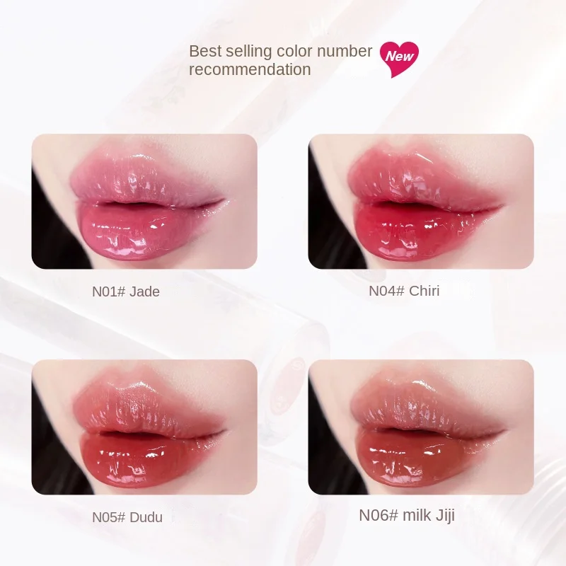 FLORTTE Glow Lip Glaze First Kiss Dew Vitamin Long-Lasting Lip Gloss Lipstick Make Up Mirror Lipgloss Lip Gloss Lip Makeup Lip Glaze