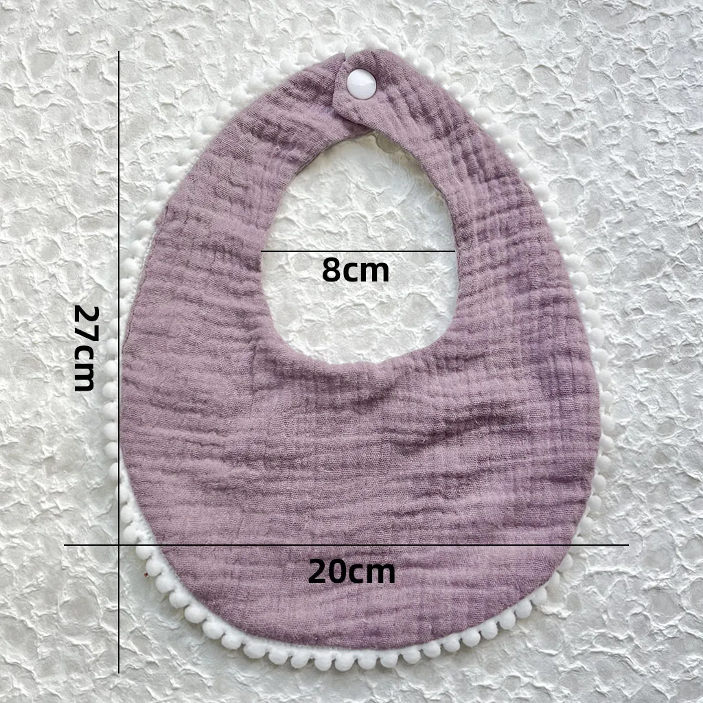 Boys and Girls Pure Cotton Candy Colored Comfortable Saliva bib Baby Solid Lace Saliva Towel Saliva Towel Baby Supplies 5