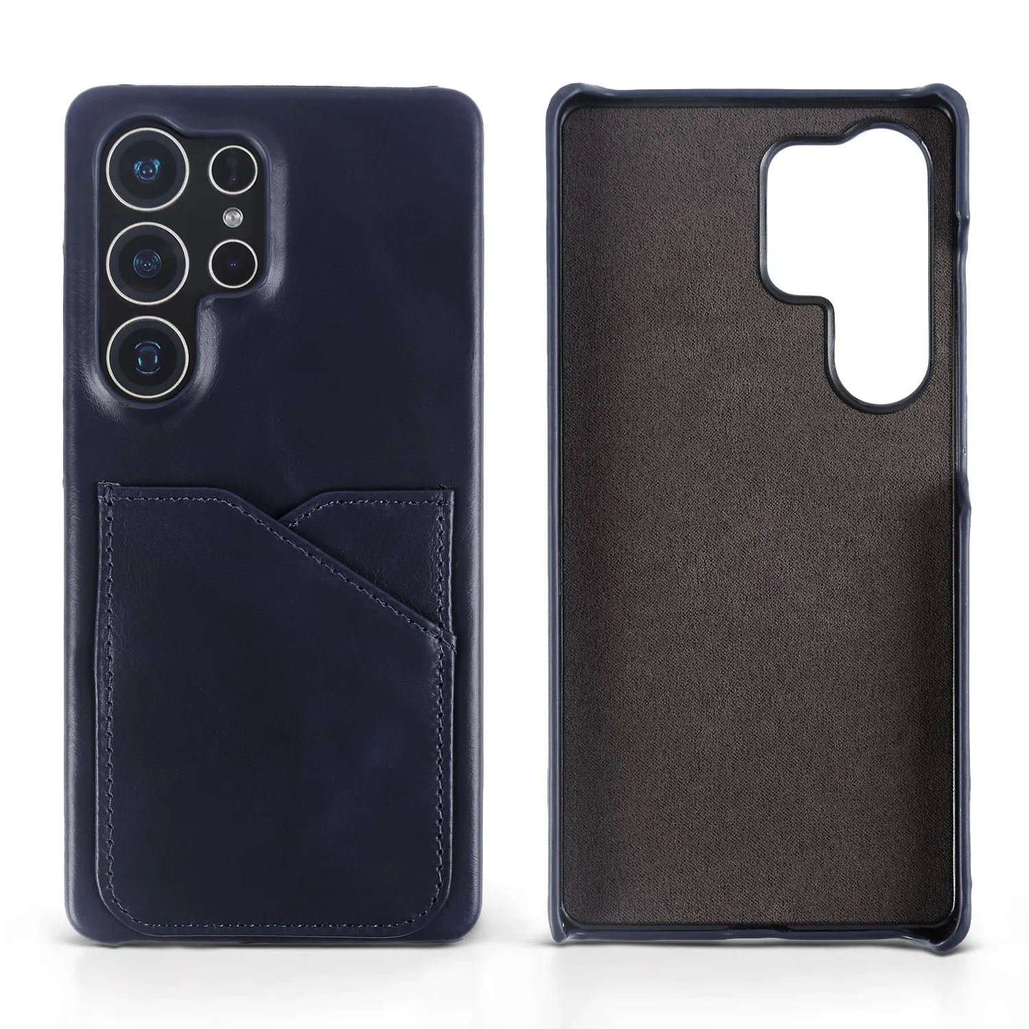 Premium Genuine Leather Card Slot Vintage Phone Back Cover Case