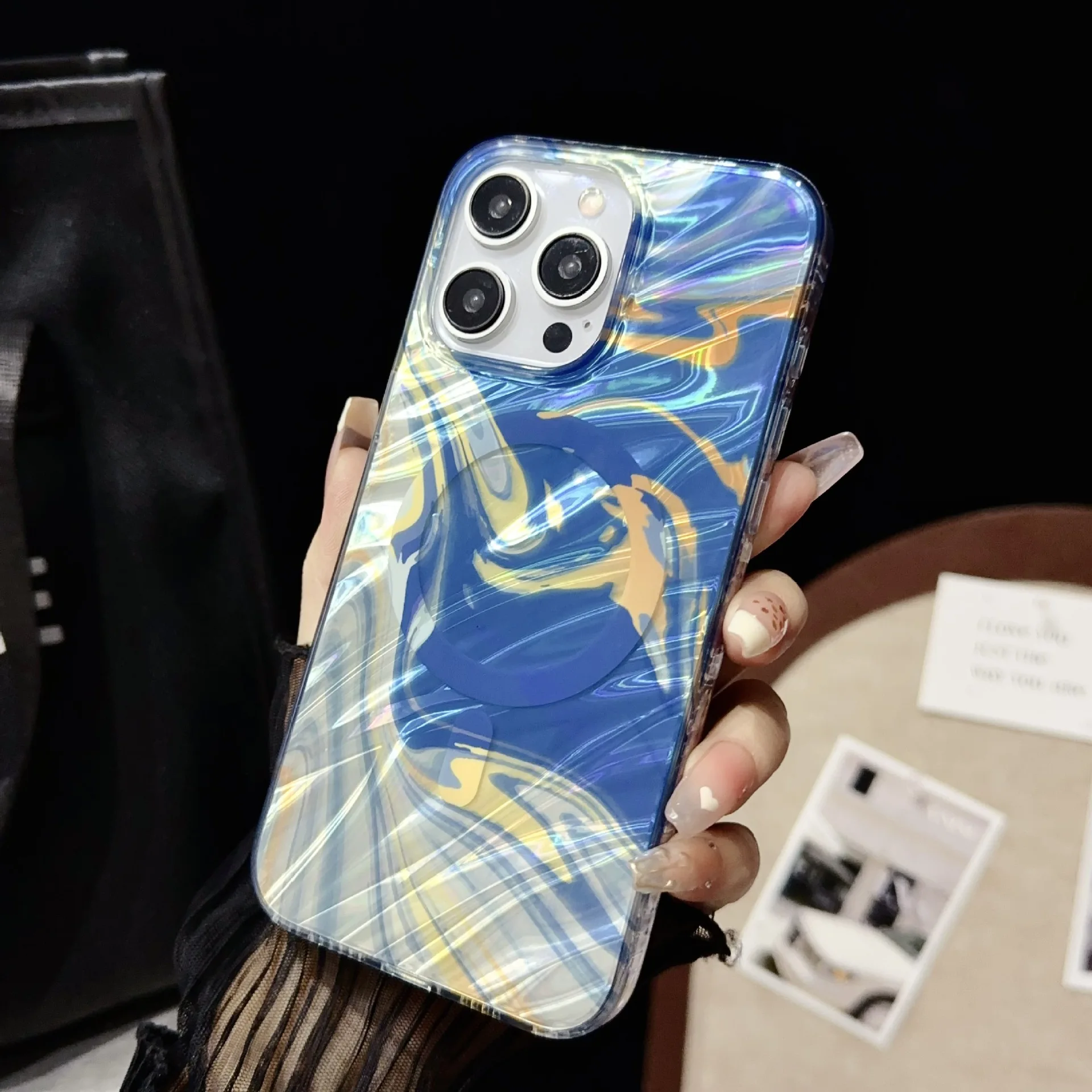 

Luxury Gradient Marbling Magnetic Phone Case For IPhone 15 14 Plus 13 12 11 ProMax For Magsafe Wireless charging Protector Cover