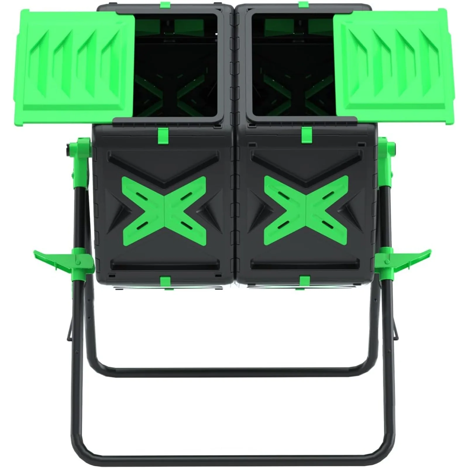 US  master Large Dual Chamber Compost Bin Tumbler Outdoor Garden- Easy Rotating- Sturdy Steel Frame-Fast Composting