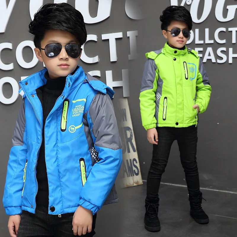 

Boys Coat Jacket Cotton Outerwear Overcoat 2023 Elegant Thicken Winter Autumn Sport School Uniforms Children's Warm Clothing