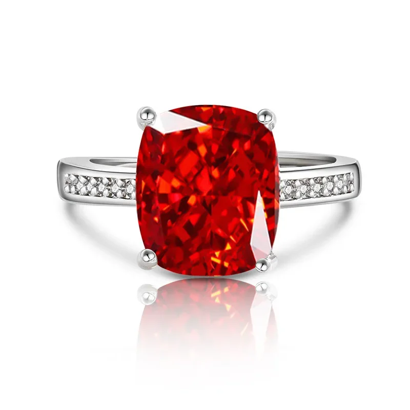 925 Sterling Silber Stilvoller Einfacher Eisblumen-Schliff Farbiger Zirkon-Ring Geburtstag Jubiläum Hochzeit Party Geschenk – Detail 7