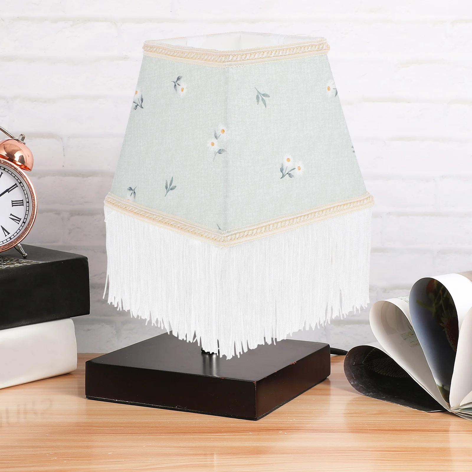 

Small Floral Fabric Lampshade Desktop Case Cloth Replacement Lampshades for Table
