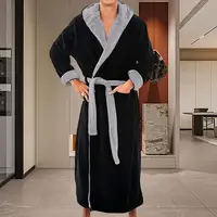 Peignoir à Capuche pour Homme, Vêtement de Nuit Doux et Moelleux, Long, à vaccage Rapide 3