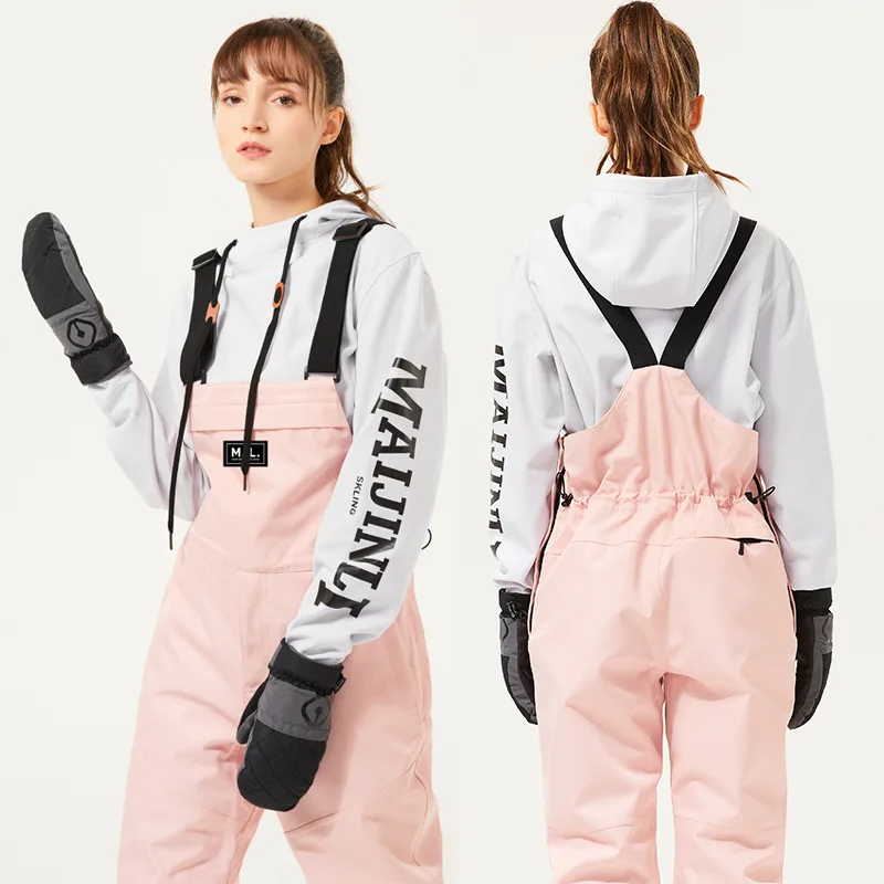 

New Men's And Women's Ski Pants Durable Strap Pants Waterproof Strap Ski Suit