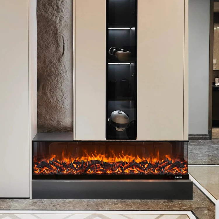 Modern Household Electric Fireplaces Realistic Colorful Flames Surrounded By 3 Sides for Viewing Heating Fireplace 180*30*40CM 2