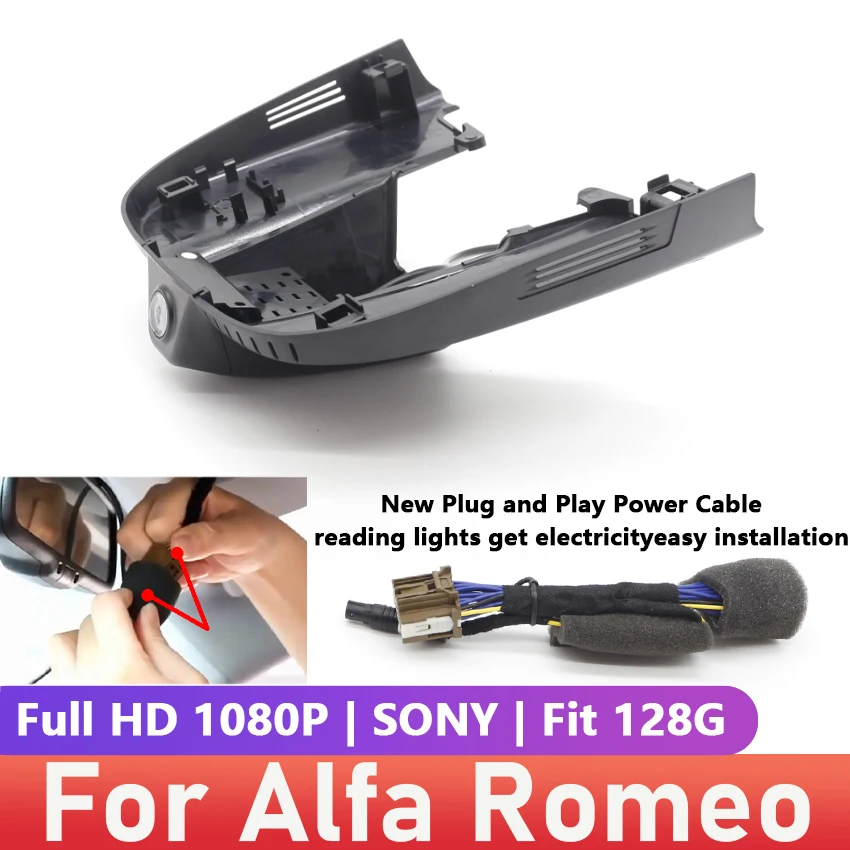 

Easy to install Car DVR WIFI Video Recorder Dash Cam Camera For Alfa Romeo Stelvio Giulia 952 949 2014-2020 2021 2022 Dashcam