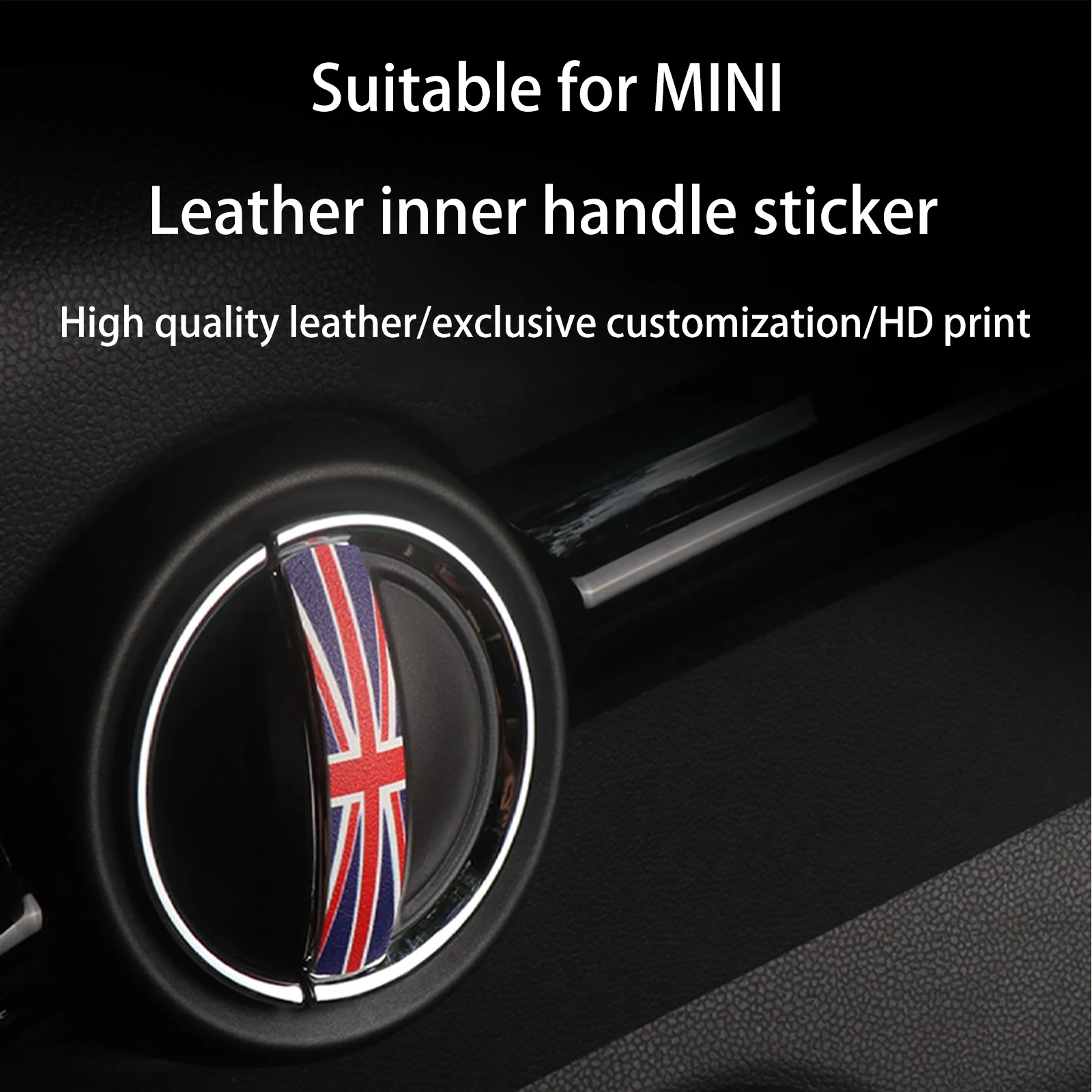 

Car Leather Interior Door Handle Stickers For Mini Cooper S JCW F54 F55 F56 F60 Clubman Union Jack Decoration Cover Accessories