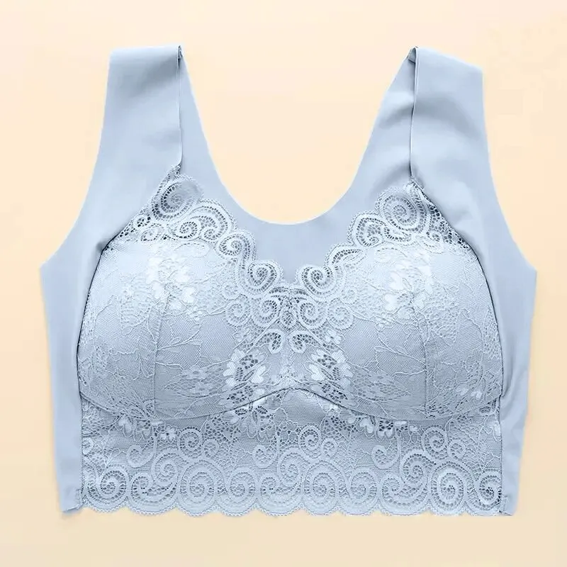 Women Lingerie Bra Lace Trackless Sports Thin Breathable Soft Comfortable Casual No Underwire V-Neck