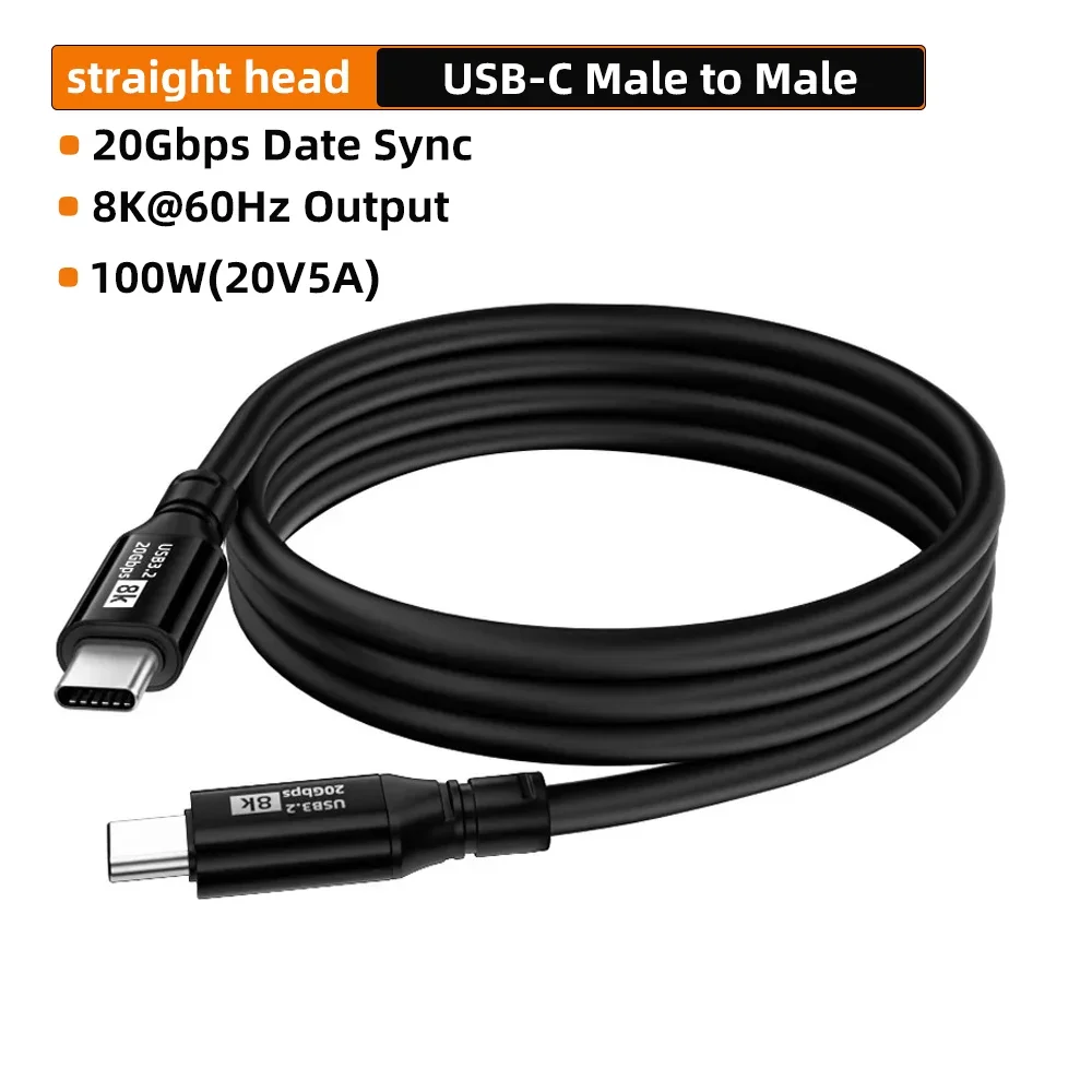 High-Speed USB-C to USB-C 100W PD Charging & Data Transfer Cable with 8K Video Output
