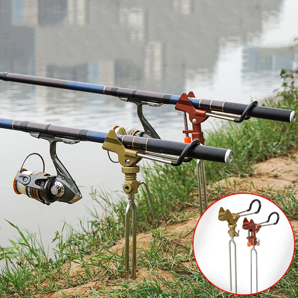

Stainless Steel Fishing Rod Tackle Metal Holder Adjustable Handle Support Stand