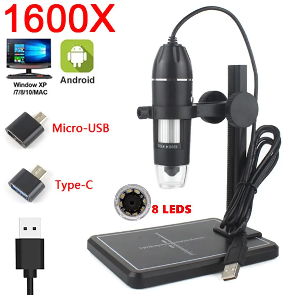 USB Mini Digital Microscope Endoscope Camera with 8 Bright LED