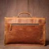 LUOKIR Vintage Crazy Horse Briefcase Travel Genuine Leather Handbag Luxury Men's Messenger Computer Shoulder Bag 14 Inch Laptop 5