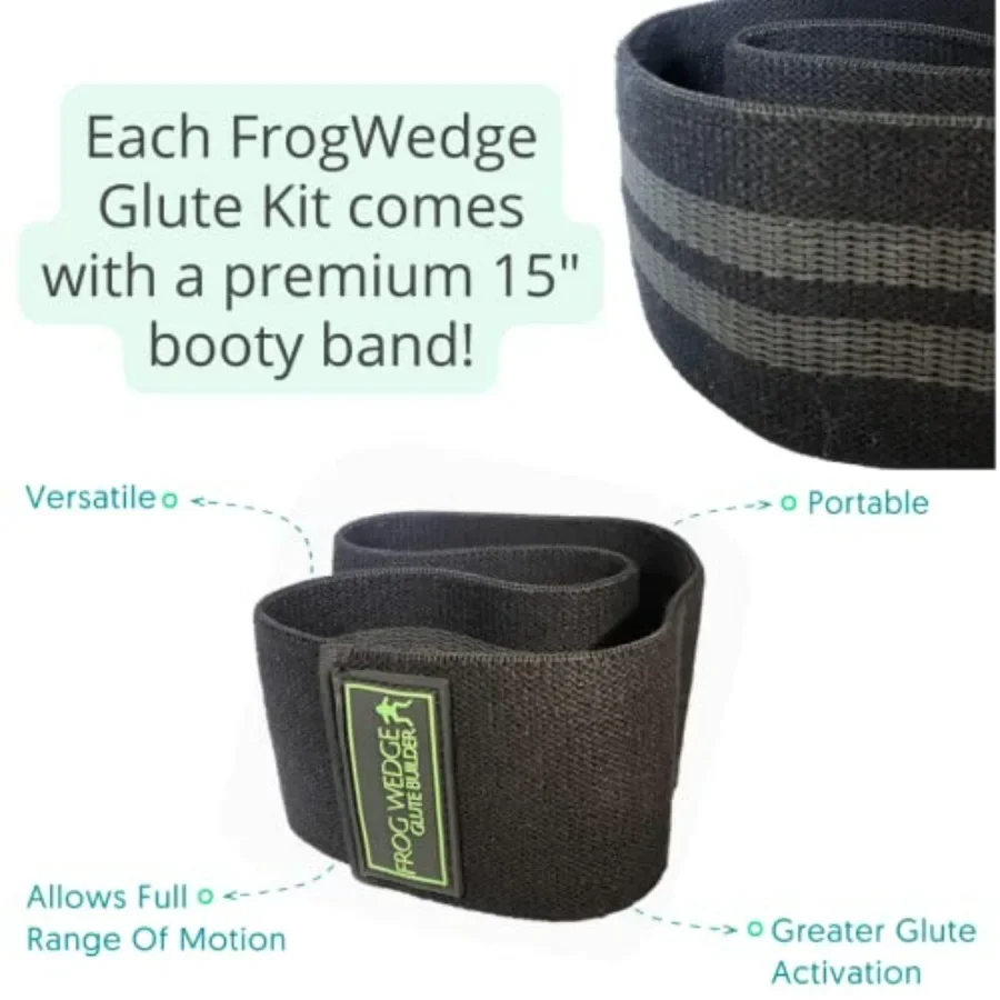 KIT w/Booty Band Hip Circle - Patented Frog Pump Exercise, Home Workout, Glute Training, Booty Building Accessory