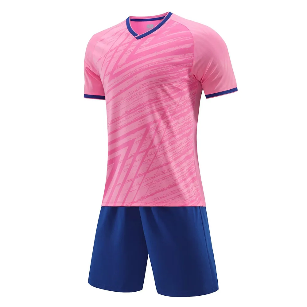 24-25 Football Team Club Red Jersey Suit 2pcs For Men And Children Short Sleeve Soccer Uniform Clothes Hot Sell Futsal Outfit