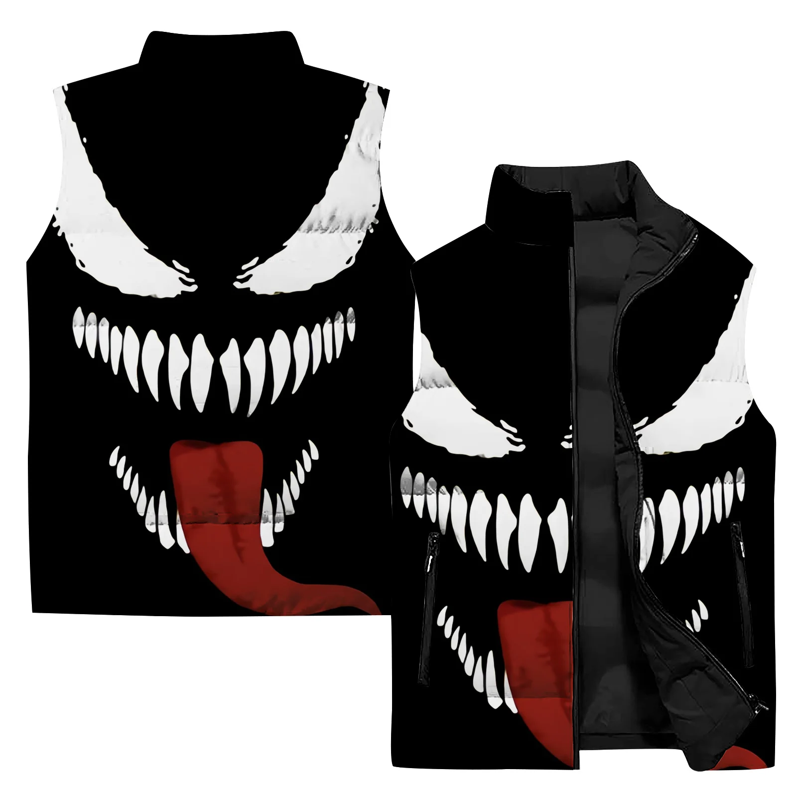 thumbnail image 1 of Chaleco de invierno grueso y de algodón con estampado de veneno, cómodo y cálido, chaquetas para hombre, ropa para hombre, abrigos térmicos, 1 of 5