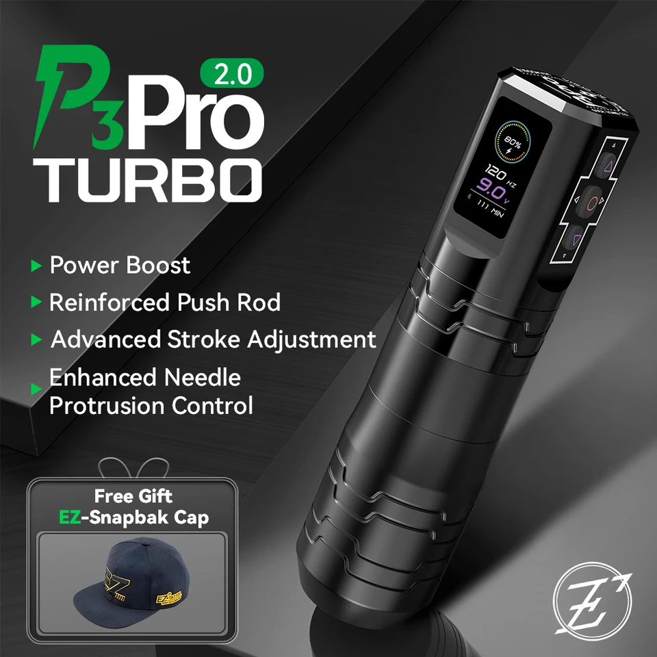 EZ P3 Pro Turbo 2.0 Upgrade Direct Drive Wireless Tattoo Machine