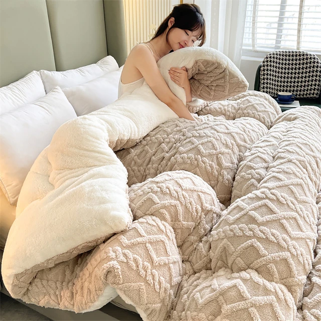 Warm Winter Super Thick Blanket Quilt for Bed Artificial Lamb Cashmere  Weighted Soft Comfortable Blankets Warmth Quilt Comforter - AliExpress