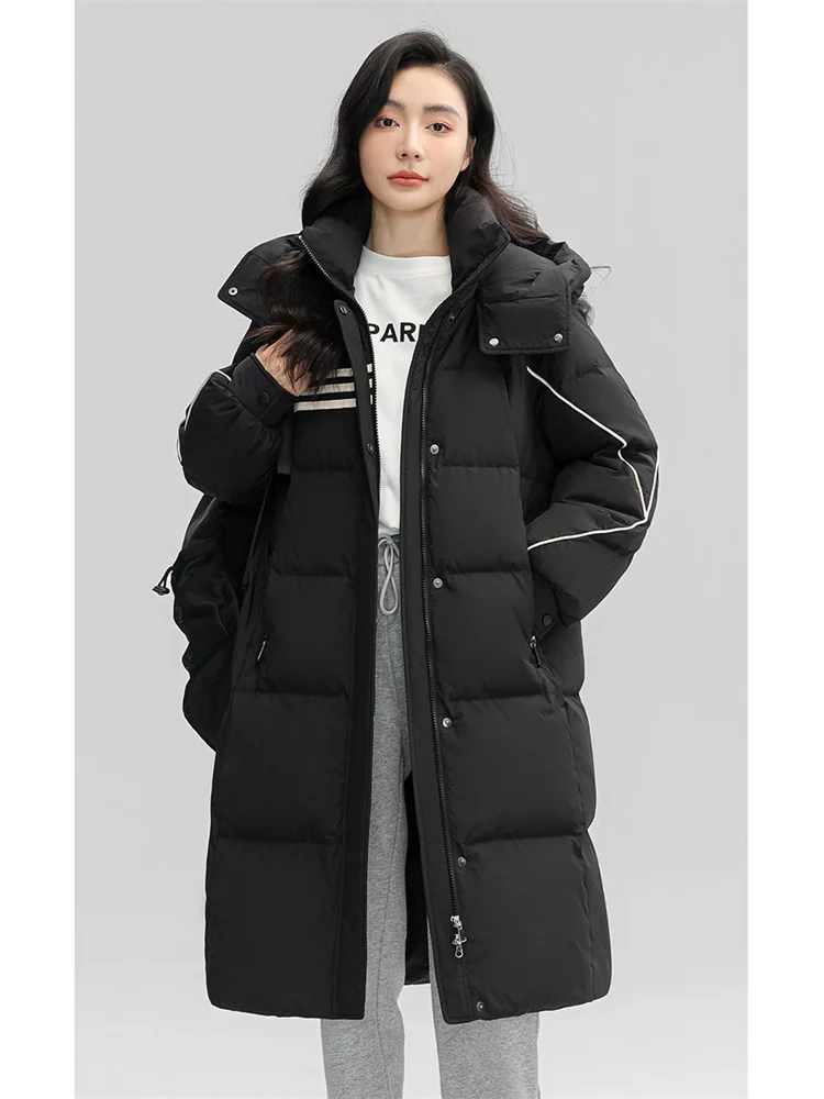 

Down Coat Women 2023 Winter New Fashion High Quality Hooded White Duck Down Jacket Thick Warmth Clothing