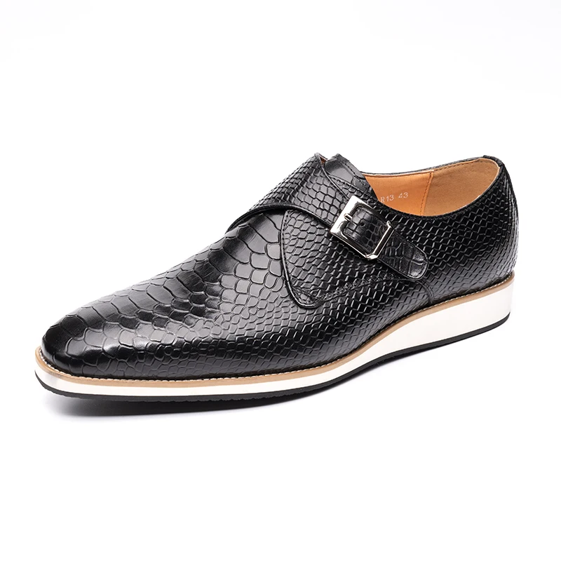 Casual Men Shoes New Fashion Genuine Leather Business Office Natural Handmade Comfortable Buckle Classic Monk Style Men's Shoe
