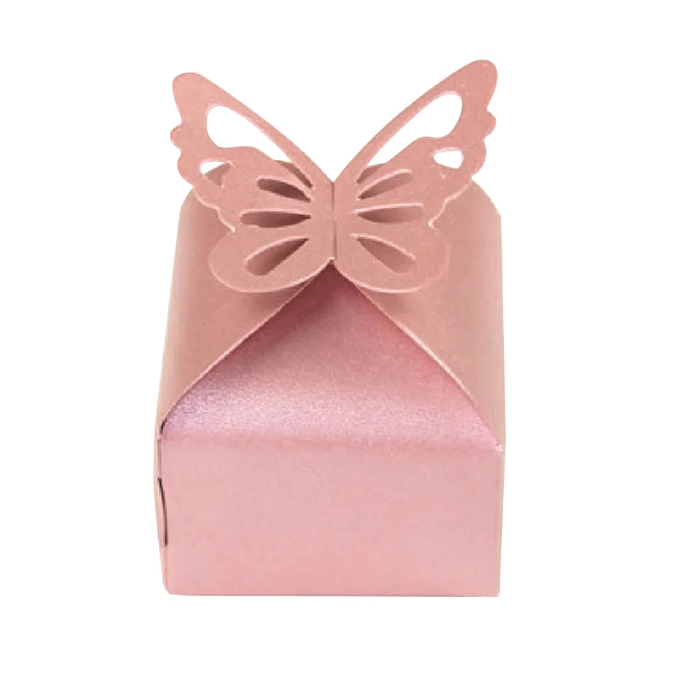

50pcs Creative Wedding Candy Box Hollow Gift Box Party Favor for Wedding Anniversary Birthday (Pink)