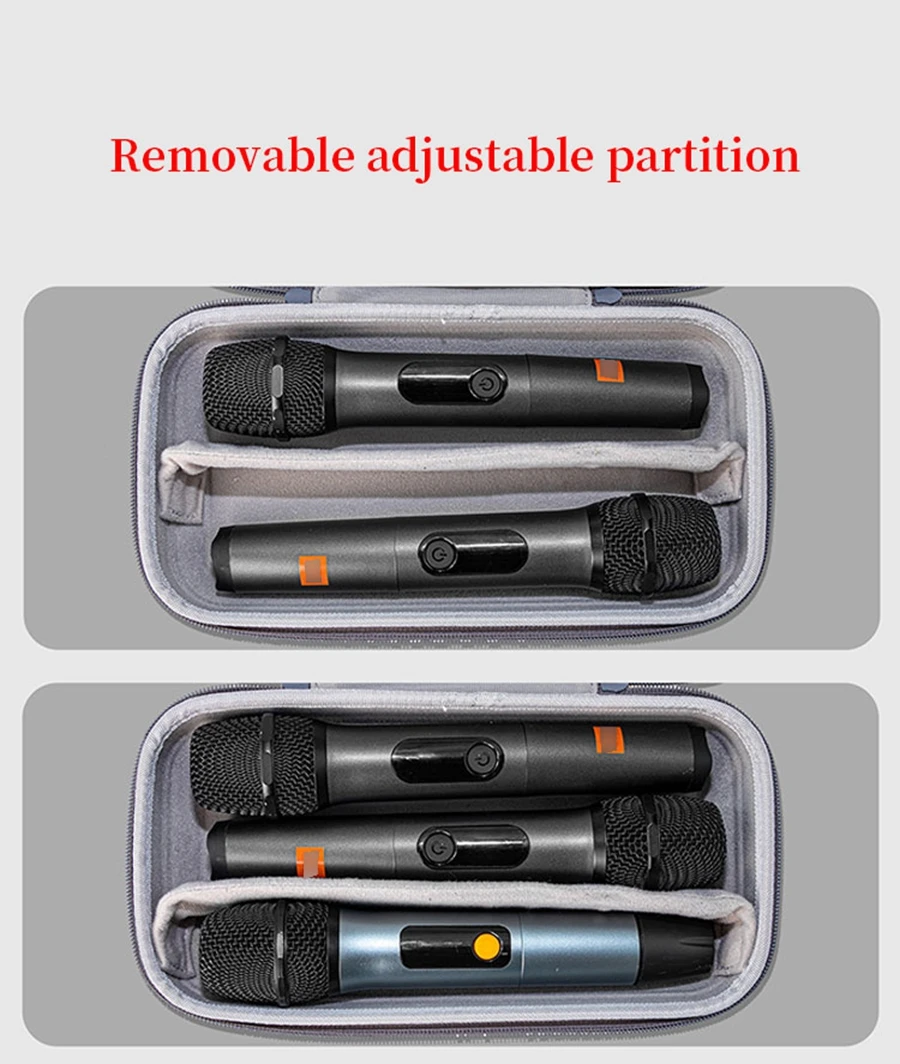 Hard EVA Microphone Storage Bag Size for JBL PartyBox Wireless Dual Microphone Protective Box Portable Travel Carrying Case