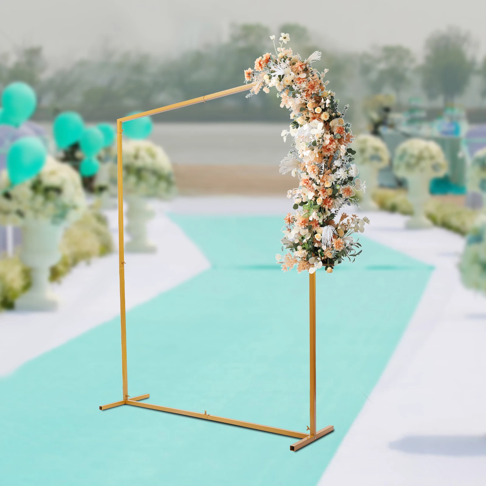 

Wedding Background Iron Arch Frame Flower Balloon Stand Backdrop Venue Decoration Party Arch Gold