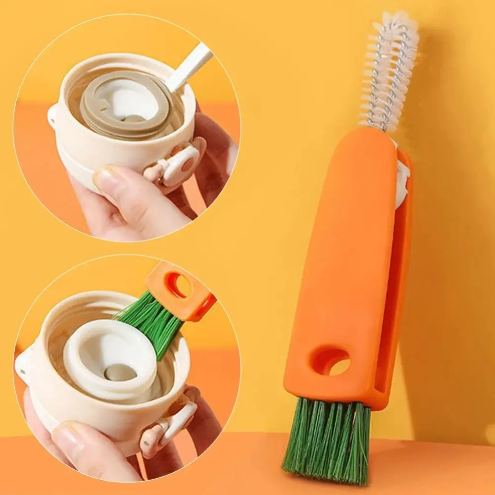 Cartoon Bottle Gap Cleaner Brush 360° Rotatable Flexible Design Silicone Bottle Cleaner Straw Cleaner Multi-Functional