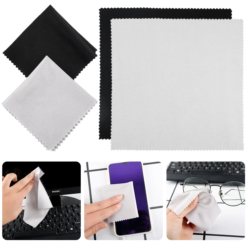 10Pcs Computer Cleaning Cloth Microfiber Camera Lens Glasses Cleaner TV Laptop Pad Tablet Phone Electronics Screen Wipes 14cm 2