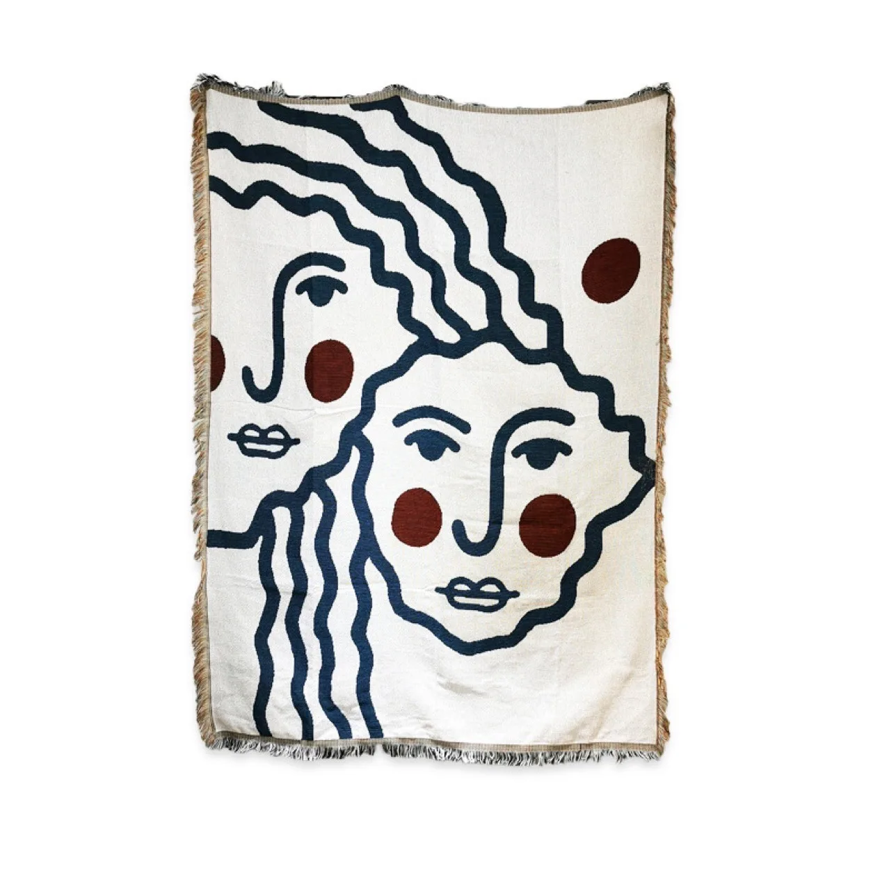 Description Picture 6 of itemTextile City Abstract Face Tassel Throw Blanket Ideal for Indoor Couch Decoration and Outdoor Picnics 130x160cm