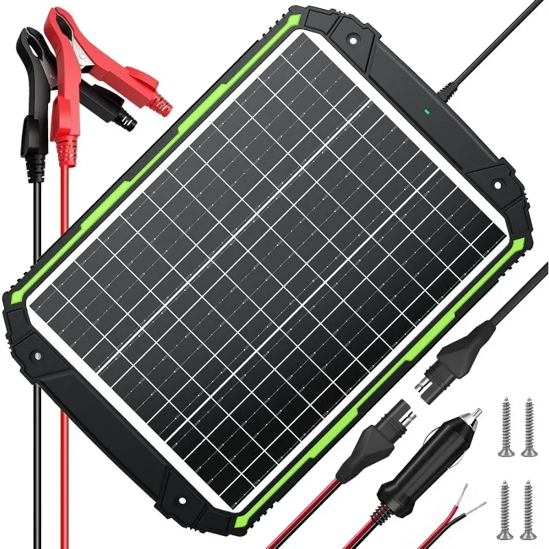 olar Powered Battery Charger & Maintainer,Built-in Smart Controller,Waterproof 25 Watt 12 Volt Solar Panel Trickle Charging