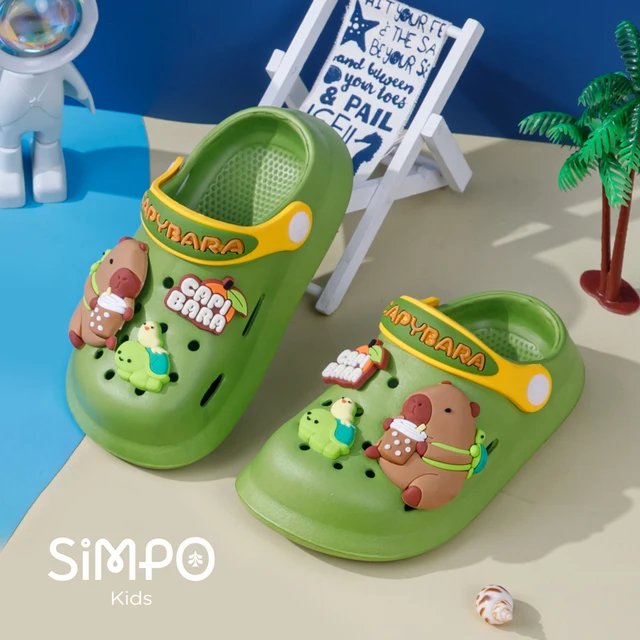 Kids Garden Clogs Shoes Boys & Girls Beach Sandal Kids Lightweight Breathable Cute Capybara Slip On Baby Slippers - Image 2