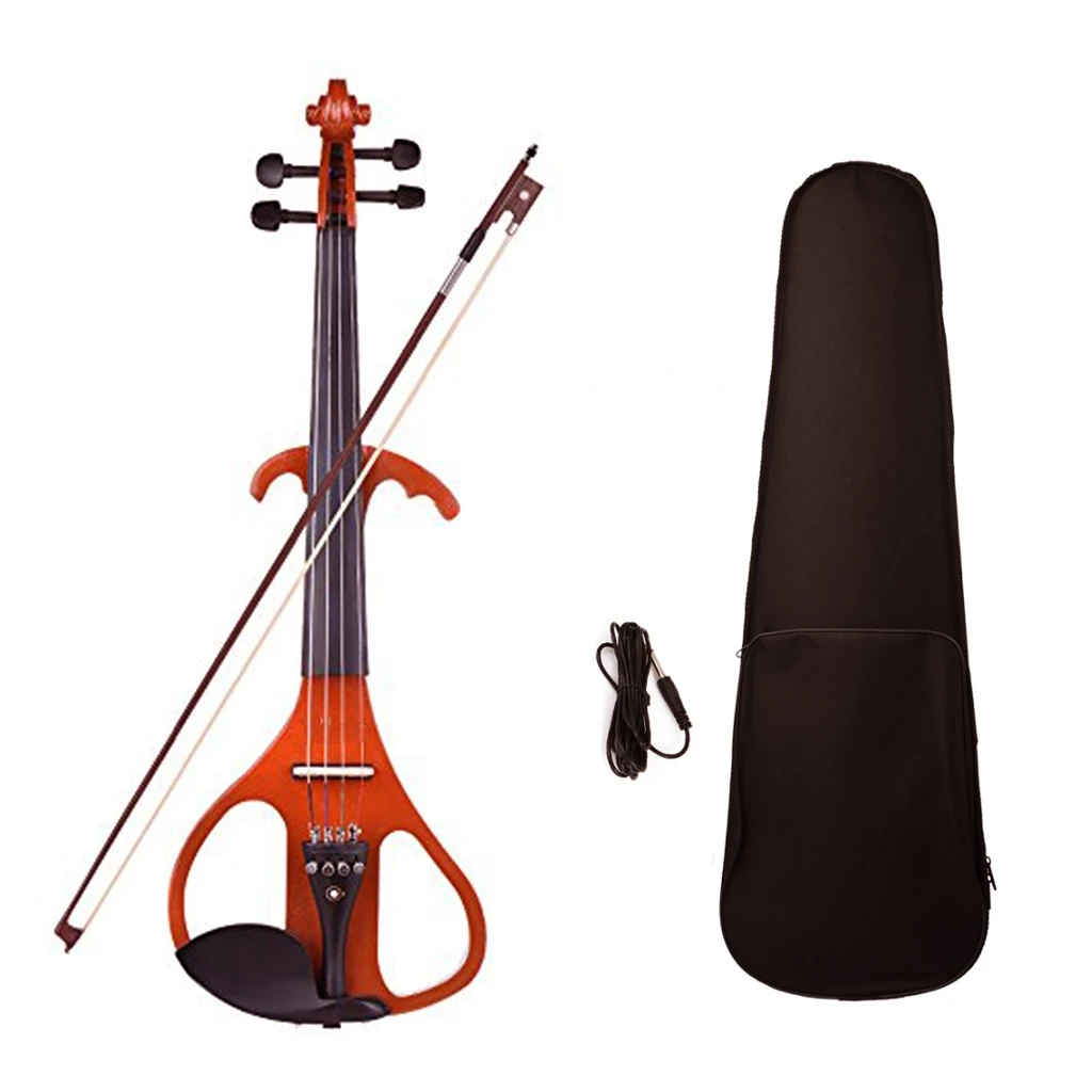 Full Size 4/4 Acoustic Violin Solidwood Body 4/4 Violin Brazilwood Bow String Connecting Cable Bridge Carry Case Red Violin Accessories