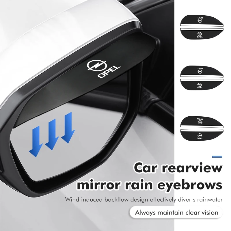 2pcs Car Rearview Mirror Rain Eyebrow Waterproof Durable Sticker for Opel Insignia Corsa Zafira Mokka Grandland Antara Ampera rearview mirror rain eyebrow