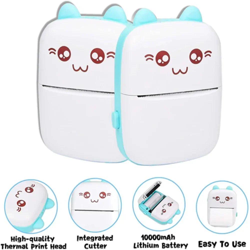 GlowMart Hot Sale Mini Cat C9 Portable Mini Thermal Printer Imprimante Thermique Impresora Porttil Smartphone Printer