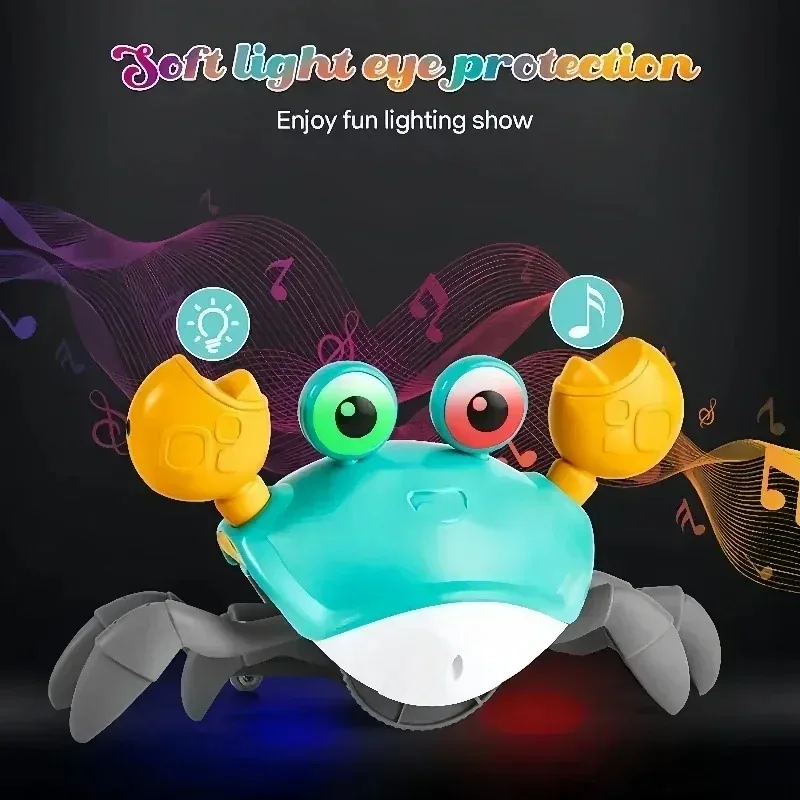Dancing Crab Run Away Toy for Babies Crawling Interactive Escape Crabs Sensing Toys Baby Birthday Gifts with Music Toddle Box 3