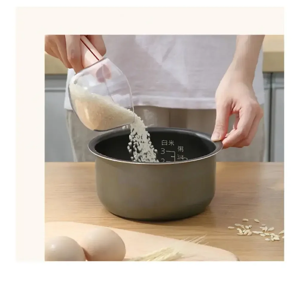 New Long Handle Measuring Spoon With Clip Cute Scoop Rice Digging Flour Digging Rice Baking Pet Feeding Dog Cat Food