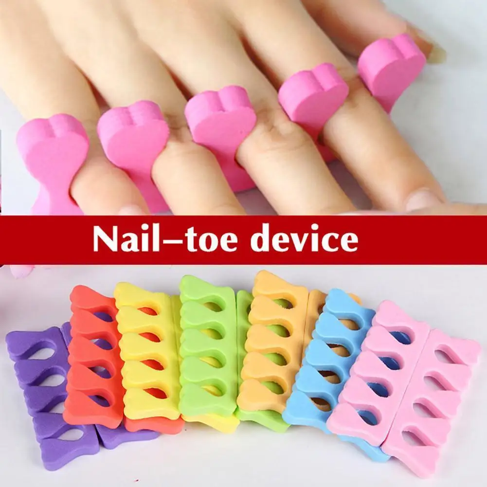 Random Color Soft Foam Sponge Toe Separators Finger Dividers Soft Sponge Finger Divider Spacer Nail Art Manicure Pedicure Tools