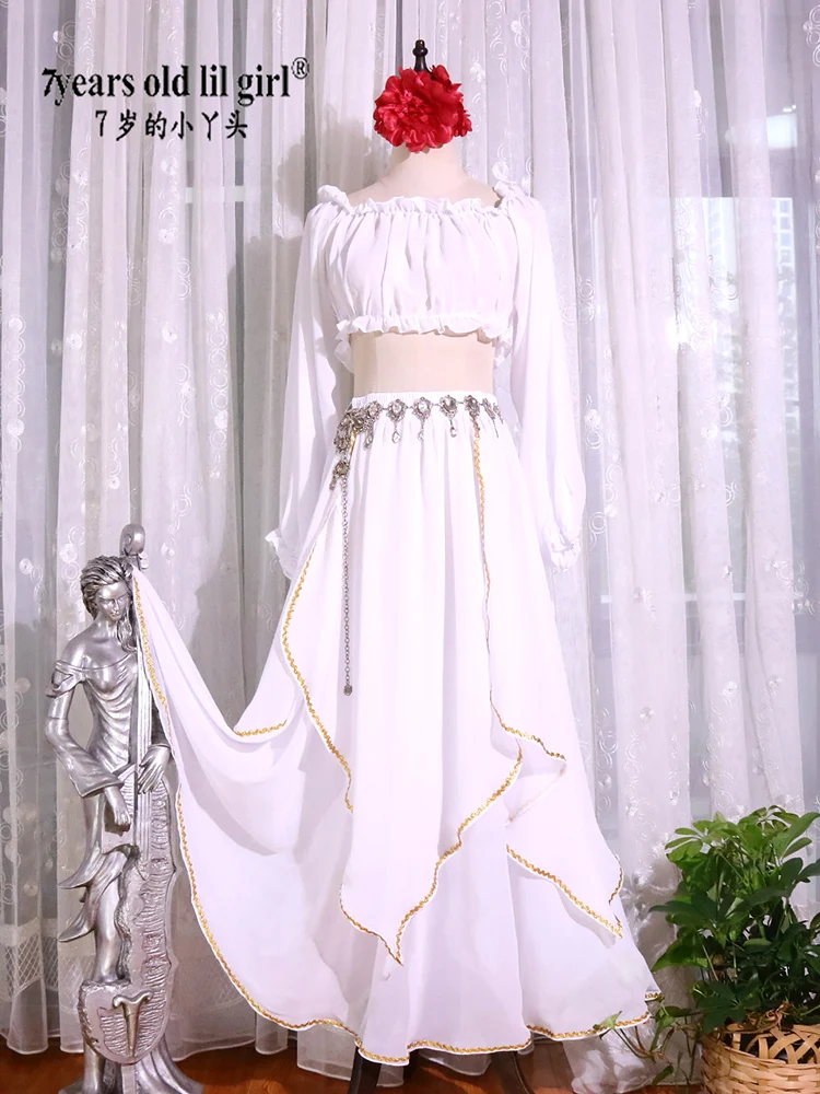 

Женский костюм для танца живота STT146, сеточный костюм для тренировок с длинной юбкой, профессиональный костюм для восточных представлений