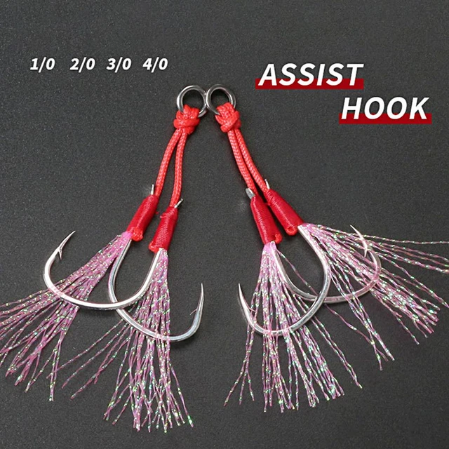 Unique 1/0 2/0 3/0 4/0 Dual Assist Dancing Stinger Circle Hook Jigging Hook  Durable Rust Resistant - AliExpress