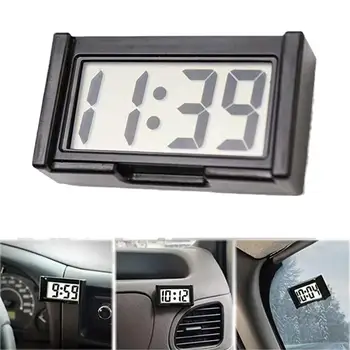 Orologio elettronico per auto Cruscotto Tempo Display digitale elettronico Orologio per auto Orologio digitale semplice autoadesivo Accessori per auto