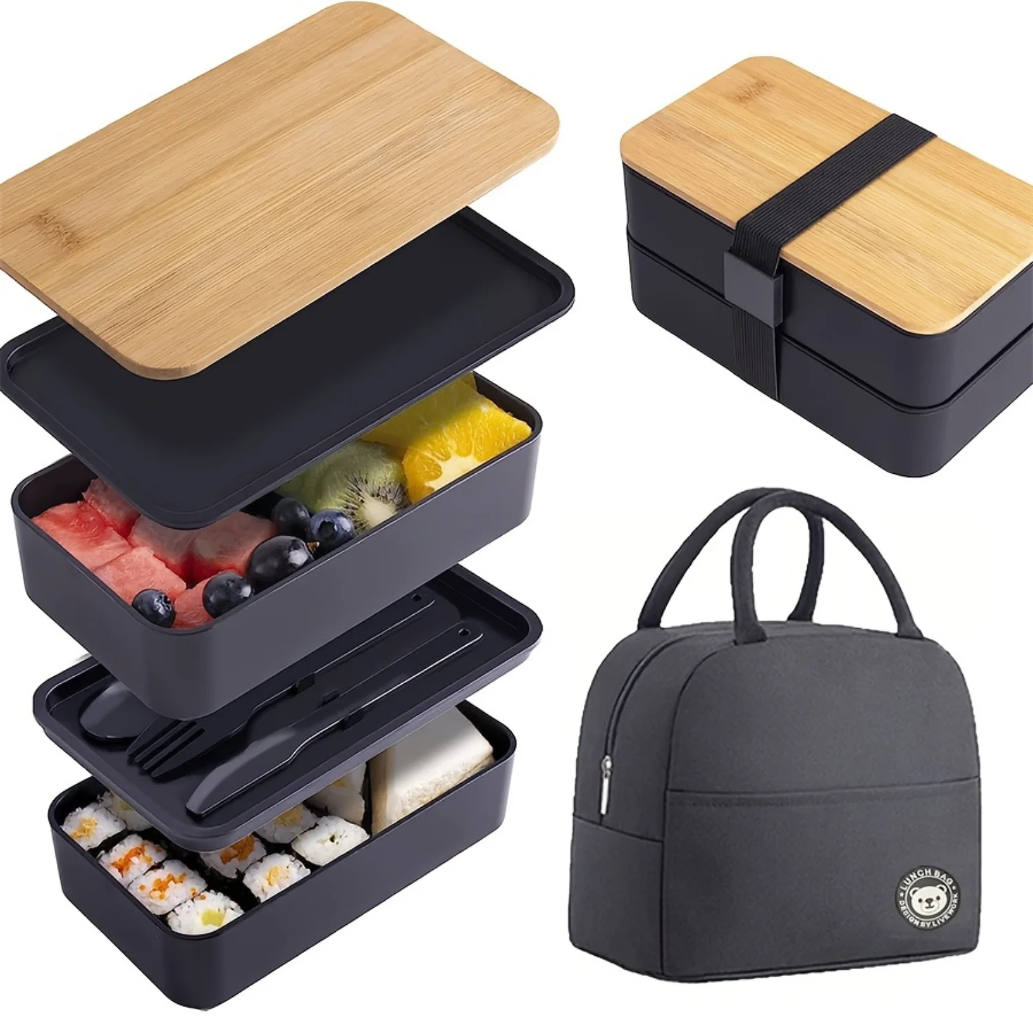 Leak-Proof Bento Box Lunch Container Set